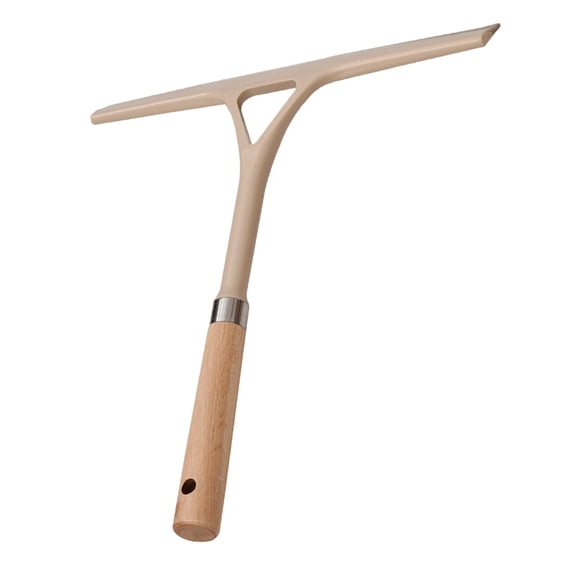 KONTONTY Glass Squeegee with Wooden Handle, 1 Pc Window Cleaning Wiper in Khaki, Multi-Functional Streak-Free Cleaner