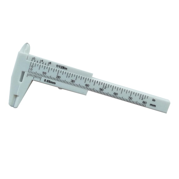 KONTONTY Durable White Plastic Vernier Caliper for Step Depth and Internal External Measurements