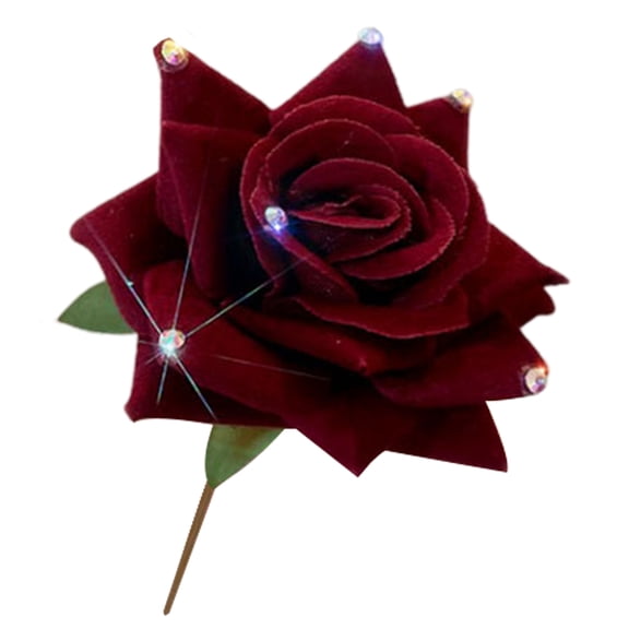 KONTONTY Elegant Red Flower Hair Pin Stick for Hair Buns Formal Daily Decoration