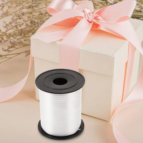 KONTONTY White Curling Ribbon for Packaging, Balloon Tying, and Decoration with PVC Material