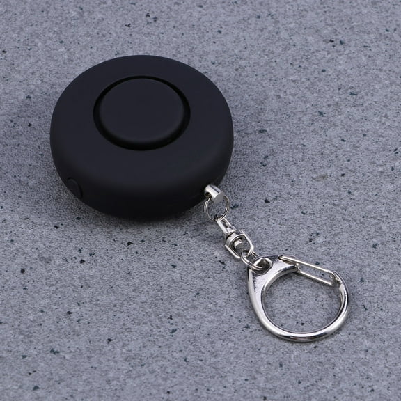 KONTONTY Emergency Alarms Round Electronic Personal Loud Panic Security Keychain Alarm Anti-Attack Sensors (Black)