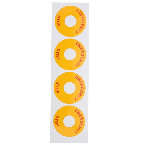 KONTONTY Emergency Stop Warning Decals Yellow Durable Stickers for Equipment and Work Area
