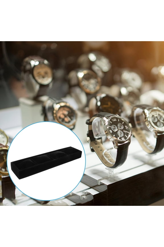 Stackable Black Jewelry Display Tray for Bracelet Storage and Watch Holder with Pillows