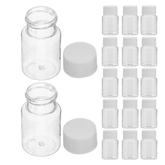 KONTONTY FRCOLOR 25pcs Small Organizer Box with Screw Caps Leak Proof Sample Container Reusable Powder Case Clear Pill Container