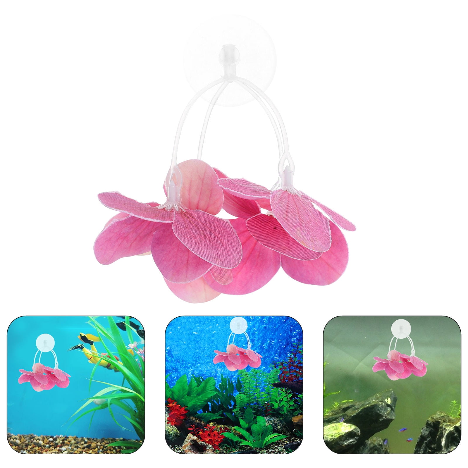 View of KONTONTY Fish Tank Decorations Aquarium Artificial Decor Plants Plastic ...