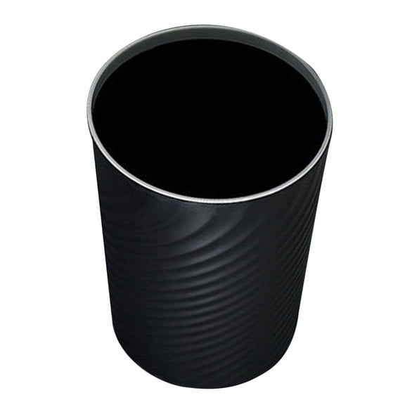KONTONTY Round Ash Bin Plastic Garbage Can Black Waste Storage Bucket for Kitchen