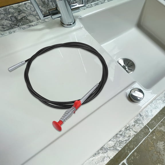 KONTONTY Red Flexible Grabber Tool with Claw for Kitchen Sink and Drain Maintenance