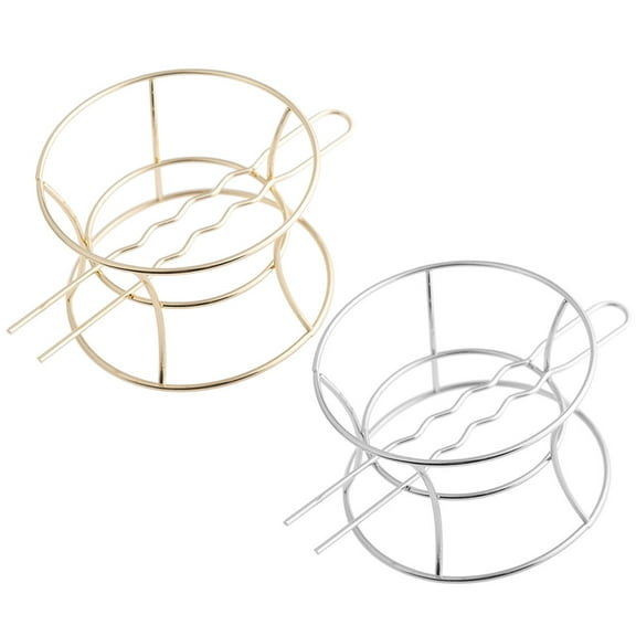 KONTONTY Gold Hair Cuffs for Women, Assorted Color Alloy Hair Bun Accessories, Perfect Daily Use, Set of 2 Pieces