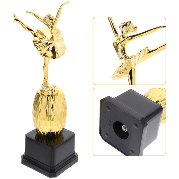 KONTONTY Participation Trophy Ballet Trophy Golden Plastic 1Pack