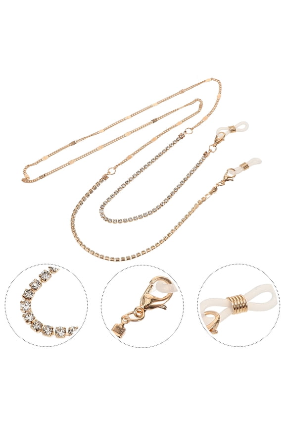 Golden Eyeglass Chain 1Pack Anti Skid Sunglasses Holder for Cycling