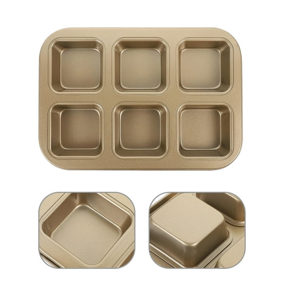 KONTONTY Golden Multi Function Square Baking Pan Non Stick Mold for Oven Cake and Bread