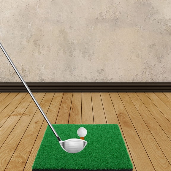 KONTONTY 2Pcs Outdoor Golfs Turf Mat Light Green Portable Golf Training Aid