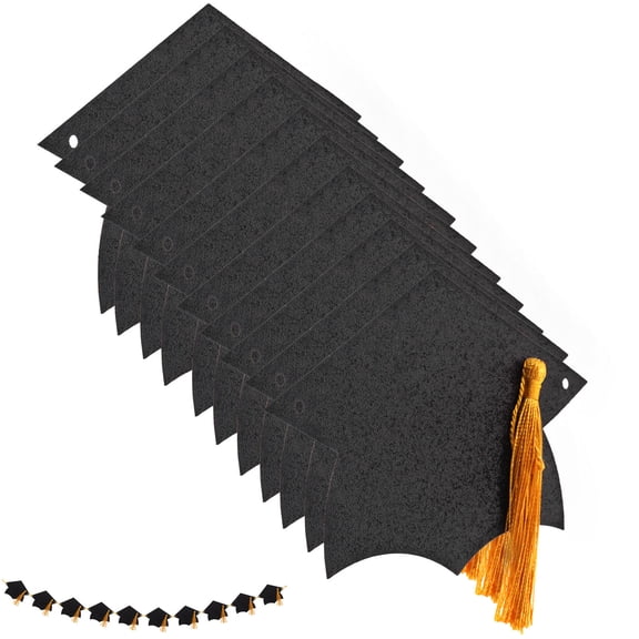 KONTONTY Graduation Party Banner Black Decoration with Clear Print for Memorable Celebration