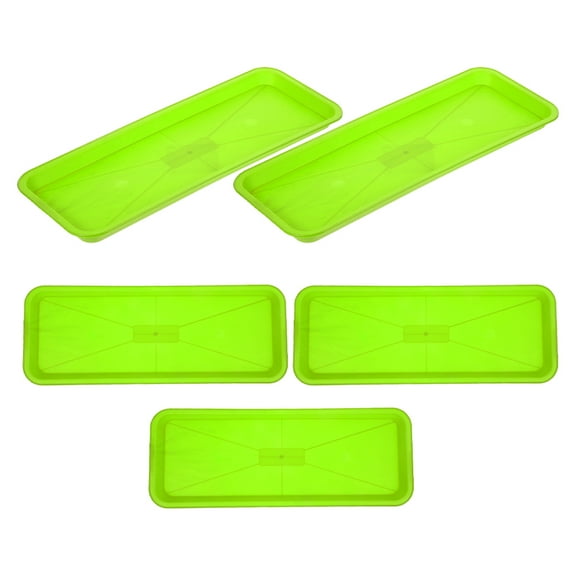 KONTONTY 5Pcs Green Plastic Plant Drip Tray Under Planter Water Tray for Window Sill Use
