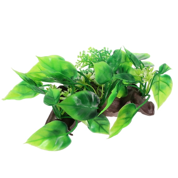 KONTONTY Green Plastic Betta Water Aquarium Decor with Design Ideal for Fish Tank Decoration 12.5 Inch