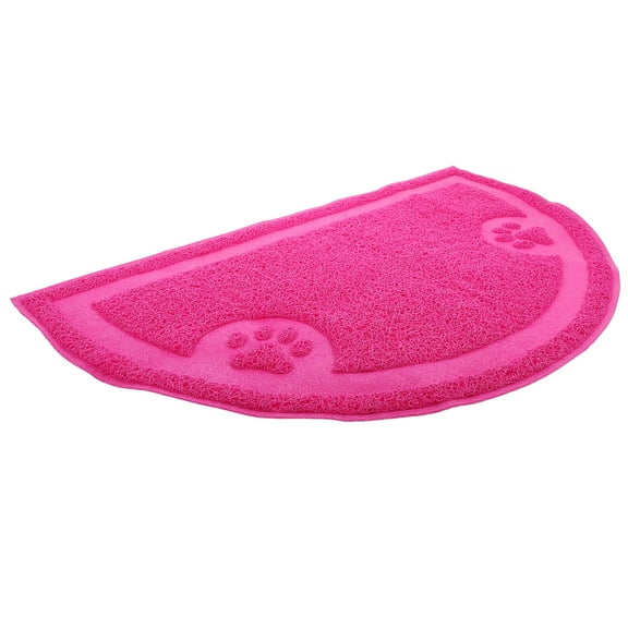 KONTONTY Half-round Pet Puppy Dog Cat Litter Mat Claws Pet Small Footprint Foot Sleeping Pad Placemat Cleaning Carpet (Rose Red)