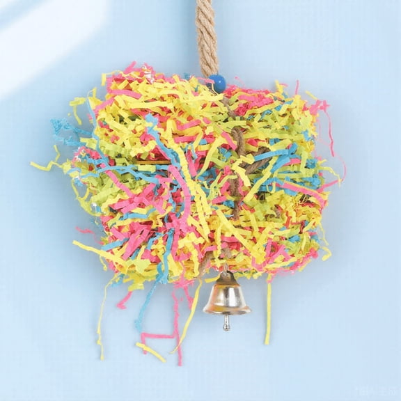 KONTONTY Multi-Colored Hanging Parrot Chewing Toy Bird Block for Cage Biting Prevention Indoor Piece