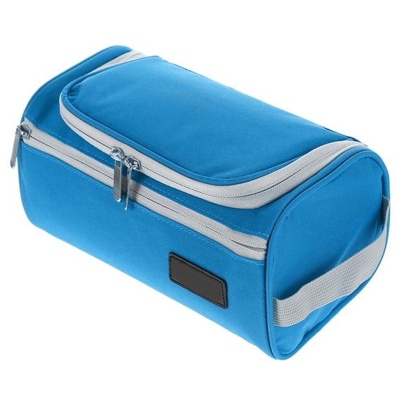 KONTONTY Hanging Waterproof Toiletry Bag Blue Travel Makeup Pouch with Storage Hook Organizer
