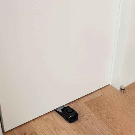 KONTONTY Heavy Door Stop Black with Loud Alarm and Anti Skid Function for Door Security Use
