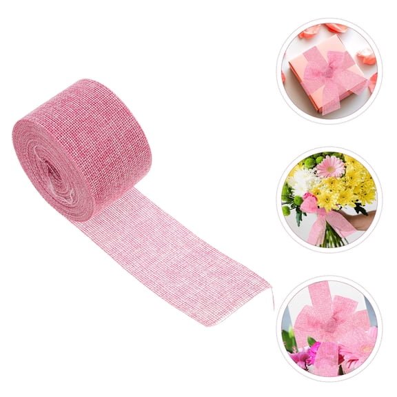 KONTONTY Pink Decorative Ribbon Cloth Roll for Wedding and Party Crafts