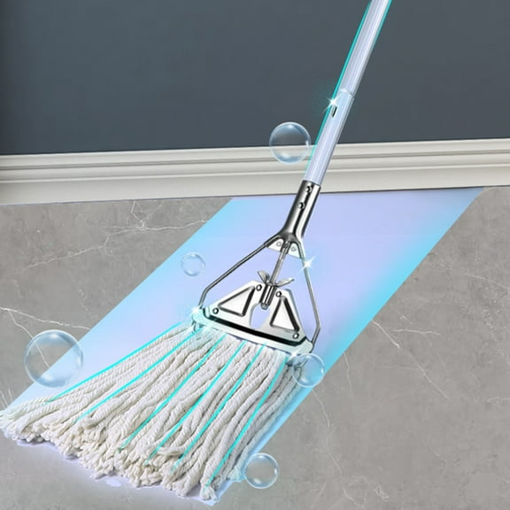 KONTONTY Heavy Duty Plated Silver Mop Base Replacement for Home Use Efficient and Flexible Mop Parts