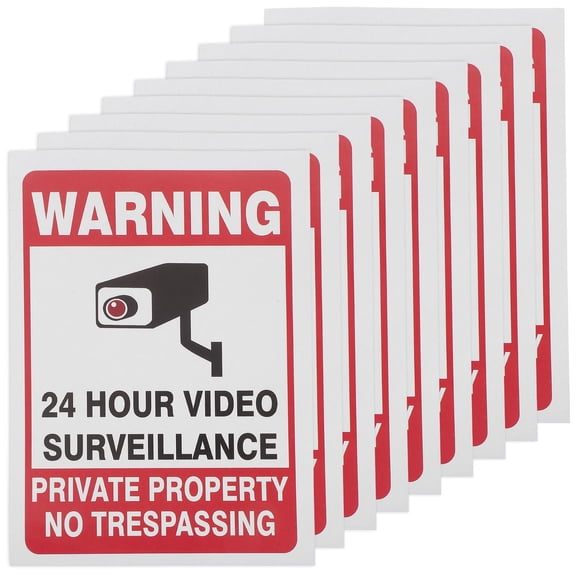 KONTONTY 50 Sheets of Waterproof Sticker for Private Areas Warning Sign Decal Red Adhesive Sticker Outdoor Use