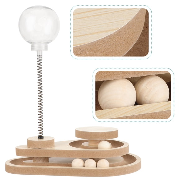 KONTONTY Interactive Cat Toys Kitten Wooden Material 1Pcs for Indoor Cats