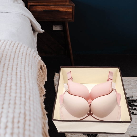 KONTONTY Khaki Baby Clothes Storage Organizer Boxes, 6-Pack Nonwoven Fabric Bins for Home Nursery Use