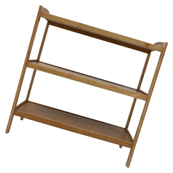 KONTONTY 1Pc Bamboo Shoe Rack Three-Layer Shoe Shelf Khaki Wooden Storage Holder for Home Organization