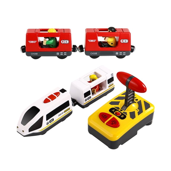 KONTONTY 1Set Durable Plastic Electric Train Plaything with Remote Control for Indoor Entertainment and Display