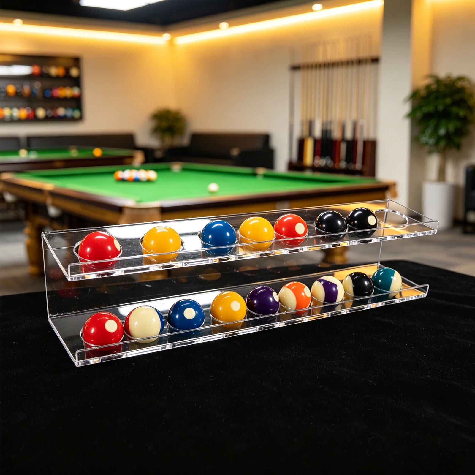 Pool Stick Box KONTONTY Kontonty Modern Acrylic Pool Stick Holder Wall Rack for ...