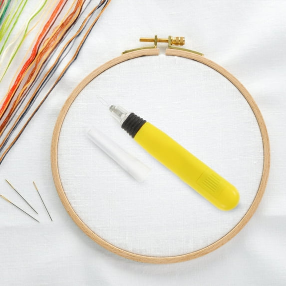 KONTONTY Hand Sewn Needle Threading Device Loom Yellow ABS 1Pcs
