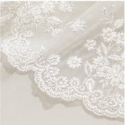 KONTONTY Lace Wedding Veil White Floral Embroidery Perfect for Big Day