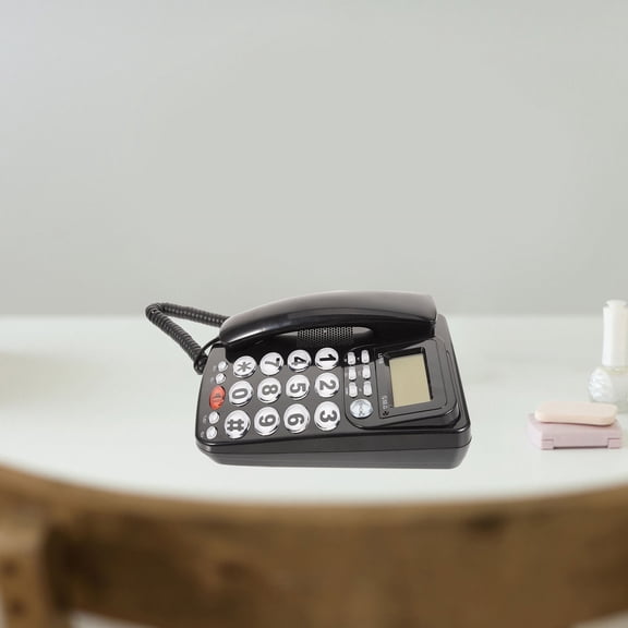 KONTONTY Reusable Black Tabletop Phone for Efficient Home and Office Communication
