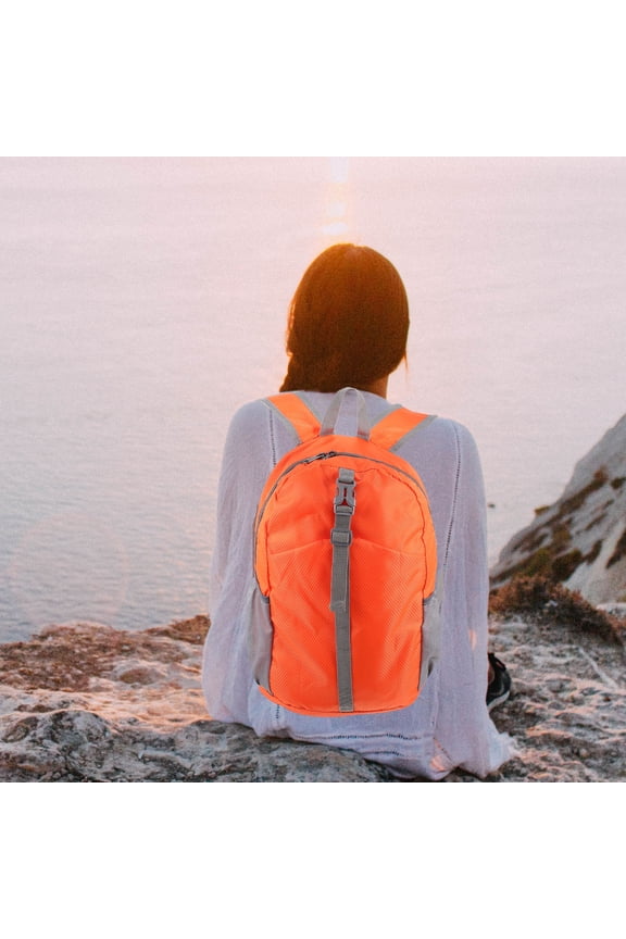 Lightweight Orange Hiking Backpack with Adjustable Straps for Camping and Outdoor Adventures