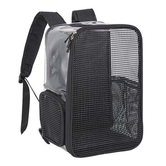 KONTONTY Durable Black Dog Bag with Breathable Mesh Perfect for Subway Cycling and Travel