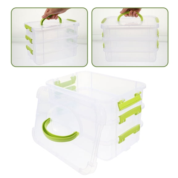 KONTONTY Creative Transparent PP Storage Box for Kitchen with Lockable Buckles