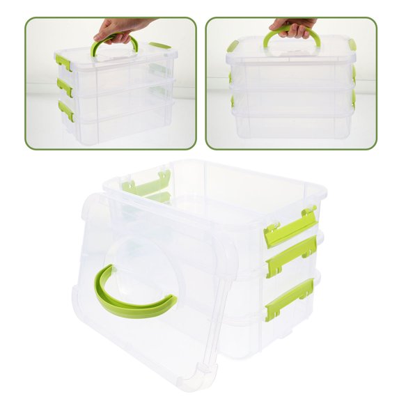 KONTONTY Transparent PP Storage Box with Lockable Buckles for Kitchen Organization and Secure Food Storage