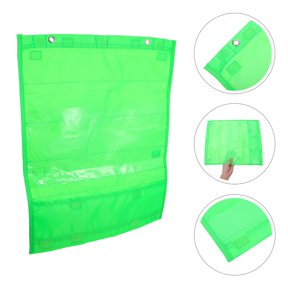 KONTONTY Light Green Hanging Wall Pocket Chart Organizer for Card Storage and File Management, Space-Saving Design