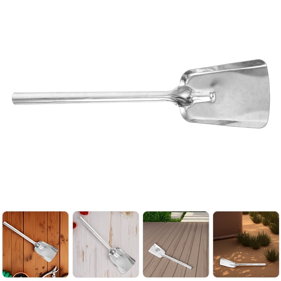 KONTONTY Long Handle Fireplace Shovel for Ash and Coal Removal 1 Set Iron BBQ Grill Gardening Tool