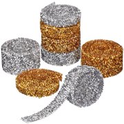 KONTONTY Long Lifespan Rhinestone Ribbon Roll Self Adhesive Bling Strip for Crafts and Decorative Use