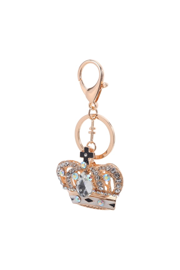 Luxury Crown Keychain with Rhinestones for Purse Decoration and Fashionable Key Ring