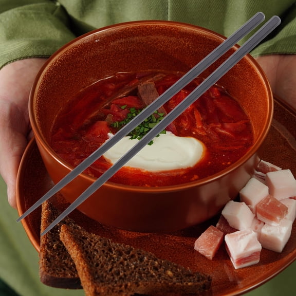 KONTONTY 10Pairs Minimalist Japanese Style Large Cooking Chopsticks Black Fiberglass Dishwasher Safe