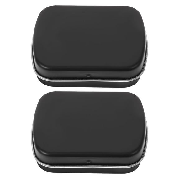 KONTONTY Metal Hinged Tin Box Container 2Pcs Mini Watercolor Palette For Travel And Paint Storage