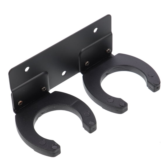 KONTONTY Black Metal Microphone Hanger Hook Wall Mounted Mic Holder for Conference Room Ktv Studio Storage