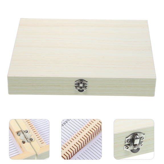 KONTONTY Natural Wood Microscope Slide Storage Holder with Metal Buckle and Large Capacity