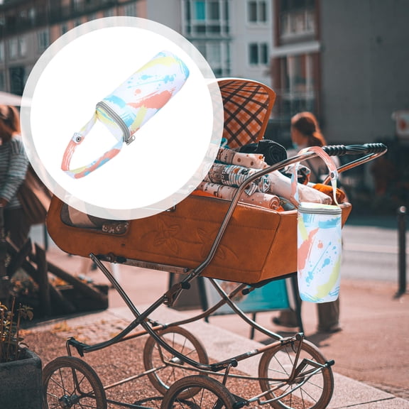 KONTONTY Insulated Bottle Cooler Bag White Snap Clip Design Suitable for Daycare and Travel