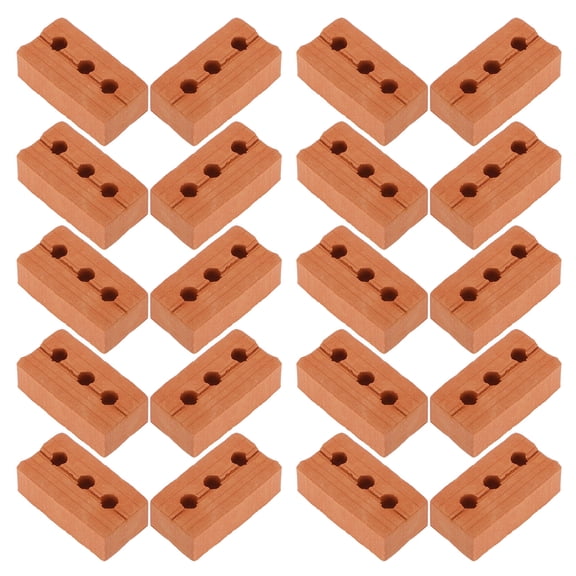KONTONTY Mini Dollhouse Accessories 50Pcs Miniature Brick Light Brown For Dioramas And Miniature Landscapes