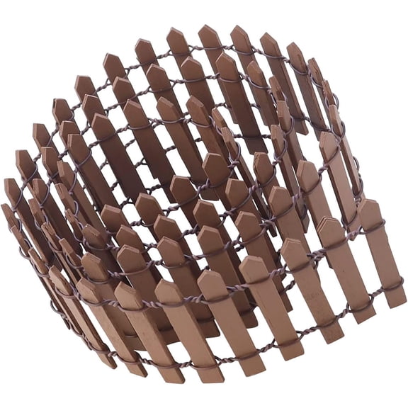 KONTONTY Bendable Mini Wood Fence for Miniature Garden Decorations, 1 Piece Craft Accessory