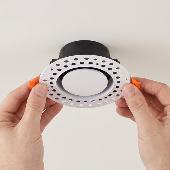 KONTONTY Modern Concealed Round Air Register with Adjustable Damper for Quiet Airflow Control